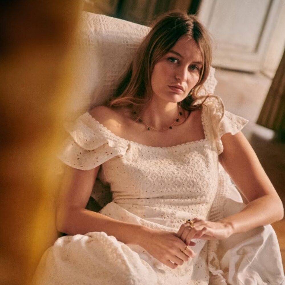 Sézane Vendome Maxi Lace Dress - Ecru